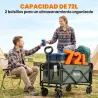 Carro de Jardín Plegable con Mango Telescópico Ajustable Puerta Trasera Expandible para Campaña y Compra Verde - Ogal.Es