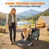 Carro de Jardín Plegable con Mango Telescópico Ajustable Puerta Trasera Expandible para Campaña y Compra Verde - Ogal.Es