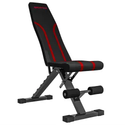 Banco de Musculación Ajustable Plegable con Respaldo y Asiento Regulables Estructura de Acero y Rodillos para Pi... - Ogal.Es