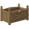 Jardinera de Madera Elevada para Cultivar Plantas Flores Hierba para Jardín Balcón Terraza 60x39x37 cm Café Oscuro - Ogal.Es