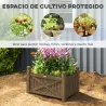 Jardinera de Madera Elevada para Cultivar Plantas Flores Hierba para Jardín Balcón Terraza 60x39x37 cm Café Oscuro - Ogal.Es