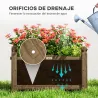 Jardinera de Madera Elevada para Cultivar Plantas Flores Hierba para Jardín Balcón Terraza 60x39x37 cm Café Oscuro - Ogal.Es