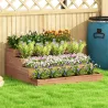 Jardinera de Madera Elevada de 4 Niveles con Diseño de Escalera para Cultivos Plantas Flores 113x113x46 cm Café ... - Ogal.Es