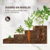Jardinera de Madera Elevada de 4 Niveles con Diseño de Escalera para Cultivos Plantas Flores 113x113x46 cm Café ... - Ogal.Es