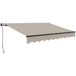 Toldo Retráctil de Aluminio para Ventanas y Puertas con Protección UV30+ y Inclinación Ajustable 360x220 cm Crema - Ogal.Es
