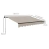 Toldo Retráctil de Aluminio para Ventanas y Puertas con Protección UV30+ y Inclinación Ajustable 360x220 cm Crema - Ogal.Es