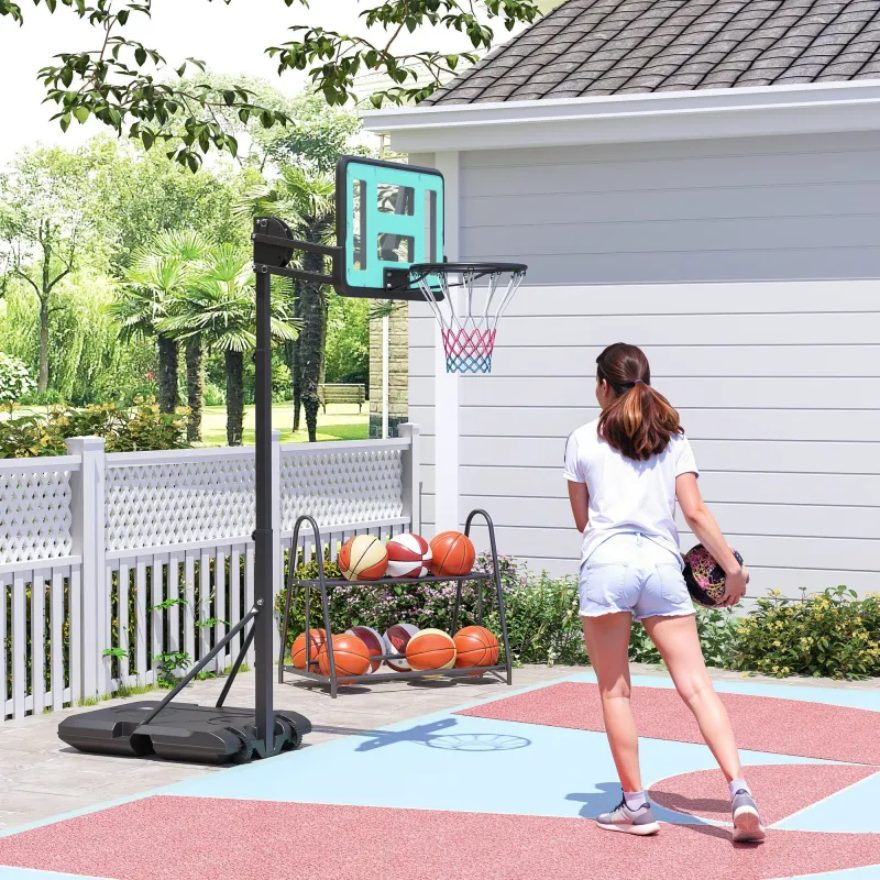 Canasta de Baloncesto Ajustable de 146-236 cm con Ruedas y Base Rellenable con Agua o Arena Tablero Irrompible N... - Ogal.Es