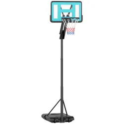 Canasta de Baloncesto Ajustable de 146-236 cm con Ruedas y Base Rellenable con Agua o Arena Tablero Irrompible N... - Ogal.Es