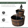 Fuente de Jardín de Madera en Cascada de 2 Niveles con Bomba Eléctrica y Salida de Agua Ajustable 44,5x44,5x58,5... - Ogal.Es
