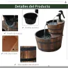 Fuente de Jardín de Madera en Cascada de 2 Niveles con Bomba Eléctrica y Salida de Agua Ajustable 44,5x44,5x58,5... - Ogal.Es