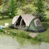 Tienda de Campaña Plegable con 2 Habitaciones y Bolsa de Transporte Impermeable 450x215x180 cm Verde Oliva y Ma... - Ogal.Es