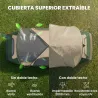 Tienda de Campaña Plegable con 2 Habitaciones y Bolsa de Transporte Impermeable 450x215x180 cm Verde Oliva y Ma... - Ogal.Es