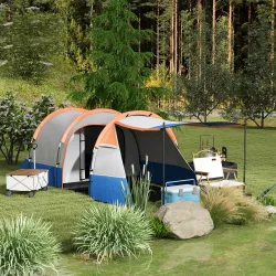 Tienda de Campaña para 2 Personas con 2 Habitaciones y Bolsa de Transporte Impermeable 420x200x150 cm Multicolor - Ogal.Es