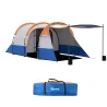 Tienda de Campaña para 2 Personas con 2 Habitaciones y Bolsa de Transporte Impermeable 420x200x150 cm Multicolor - Ogal.Es