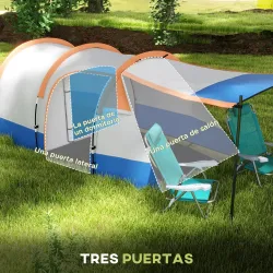 Tienda de Campaña para 2 Personas con 2 Habitaciones y Bolsa de Transporte Impermeable 420x200x150 cm Multicolor - Ogal.Es