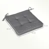 Conjunto de Cojines para Sillas de Comedor y Jardín Impermeable con 2 Amarres de Fijación 42x42x5 cm Gris Oscuro - Ogal.Es