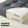 Conjunto de Cojines para Sillas de Comedor y Jardín Impermeable con 2 Amarres de Fijación 42x42x5 cm Gris Oscuro - Ogal.Es