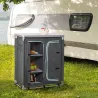 Armario de Camping Plegable con Estantes y Bolsa de Transporte para Exterior 96x49,5x104 cm Gris - Ogal.Es