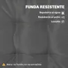 Conjunto de Cojines para Sillas de Comedor y Jardín Impermeable con 2 Amarres de Fijación 42x42x5 cm Gris Oscuro - Ogal.Es