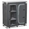 Armario de Camping Plegable con Estantes y Bolsa de Transporte para Exterior 96x49,5x104 cm Gris - Ogal.Es