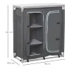 Armario de Camping Plegable con Estantes y Bolsa de Transporte para Exterior 96x49,5x104 cm Gris - Ogal.Es