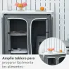 Armario de Camping Plegable con Estantes y Bolsa de Transporte para Exterior 96x49,5x104 cm Gris - Ogal.Es