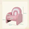 Sofá Infantil con Respaldo en Forma de Arcoíris Mini Sofá de Tejido Suave de Borreguito para Niños 45x41x52 cm Rosa - Ogal.Es