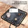 Set de 2 Tumbonas Jardín Exterior Plegables de Gravedad Cero con Mesa Auxiliar con Portavasos Reposacabezas Gris - Ogal.Es