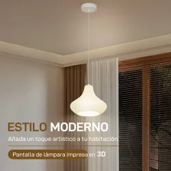 Lámpara de Techo LED Moderna Ø20,5x17,5 cm con Pantalla de Impresión 3D Luz Cálida de 3000K para Salón Dormitori... - Ogal.Es