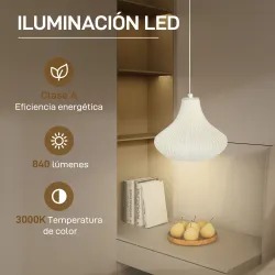 Lámpara de Techo LED Moderna Ø20,5x17,5 cm con Pantalla de Impresión 3D Luz Cálida de 3000K para Salón Dormitori... - Ogal.Es