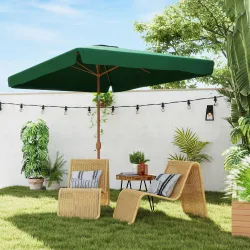 Sombrilla de Terraza Exterior 300x200x245 cm con Ángulo Ajustable Mástil de Aluminio Manivela y Protección UV 50... - Ogal.Es