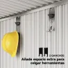 Caseta de Jardín Metálica con Puerta Corredera Ventanas y Ventilación para Almacenaje Exterior 195x122x159/182 c... - Ogal.Es