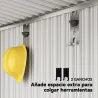 Caseta de Jardín Metálica con Puerta Corredera Ventanas y Ventilación para Almacenaje Exterior 195x122x159/182 c... - Ogal.Es