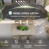 Sombrilla Doble 4x2,2 m Sombrilla Terraza Exterior con Manivela Manual Impermeable y Protección UV30+ Gris Oscuro - Ogal.Es