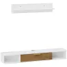 Conjunto Mueble TV y Estante de Pared con Armario y Compartimentos Abiertos Organización de Espacio y Montaje en... - Ogal.Es