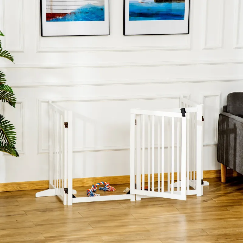 Barrera de Seguridad para Perros Plegable con Puerta y Cierre de Seguridad para Pasillos y Puertas 237,5x36x80 c... - Ogal.Es