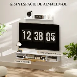 Conjunto Mueble TV y Estante de Pared con Armario y Compartimentos Abiertos Organización de Espacio y Montaje en... - Ogal.Es