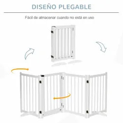 Barrera de Seguridad para Perros Plegable con Puerta y Cierre de Seguridad para Pasillos y Puertas 237,5x36x80 c... - Ogal.Es