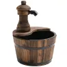Fuente de Jardín de Madera en Cascada con Bomba Eléctrica y Salida de Agua Ajustable 27x27x37 cm Natural - Ogal.Es