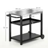 Carrito de Parrilla para Jardín o Terraza Carro de Servicio con Encimera Estantes y Ruedas para BBQ 102x50x81 cm... - Ogal.Es