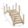 Puente de Jardín de Madera con Pasamanos Puente Decorativo para Estanque Carga 5 kg 100x32x48 cm Natural - Ogal.Es