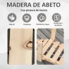 Puente de Jardín de Madera con Pasamanos Puente Decorativo para Estanque Carga 5 kg 100x32x48 cm Natural - Ogal.Es