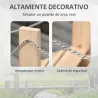 Puente de Jardín de Madera con Pasamanos Puente Decorativo para Estanque Carga 5 kg 100x32x48 cm Natural - Ogal.Es