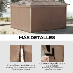 4 Paredes Laterales para Cenador 3x2 m con Ganchos Cortinas sin Ventanas para Carpa de Jardín Exterior Fiesta Ma... - Ogal.Es