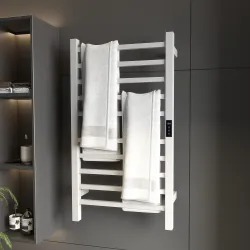 Toallero Eléctrico de Pared con Wi-Fi 10 Barras Temperatura Ajustable y Temporizador IPX4 45x11x80 cm Blanco - Ogal.Es