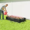 Jardinera Elevada Rectangular de Acero Galvanizado para Cultivar Plantas Flores Hierba 180x90x30 cm Gris Oscuro - Ogal.Es
