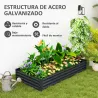 Jardinera Elevada Rectangular de Acero Galvanizado para Cultivar Plantas Flores Hierba 180x90x30 cm Gris Oscuro - Ogal.Es