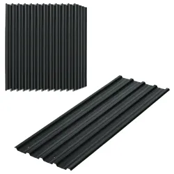 Juego de 12 Paneles para Tejado de Acero Galvanizado 7m² para Caseta de Herramientas Cobertizo 129x45cm Gris Oscuro - Ogal.Es