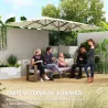 Sombrilla Doble 4,5x2,6 m Sombrilla Terraza Exterior con Manivela Impermeable y Protección UV50+ Crema - Ogal.Es