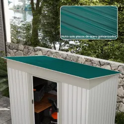 Juego de 12 Paneles para Tejado de Acero Galvanizado 7m² para Caseta de Herramientas Cobertizo 129x45cm Verde - Ogal.Es